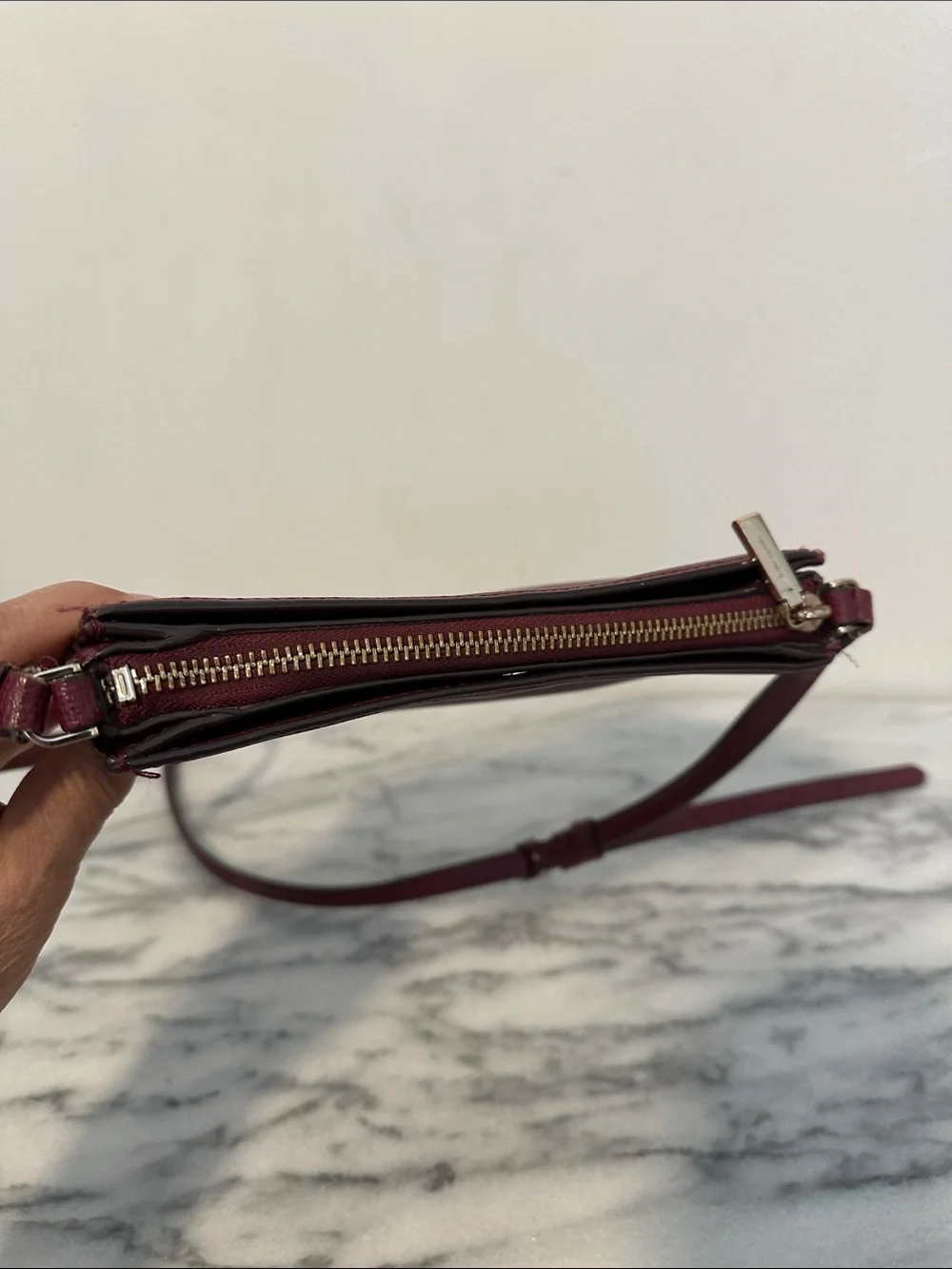 kate spade Burgundy Leather Crossbody with Adjustable Strap